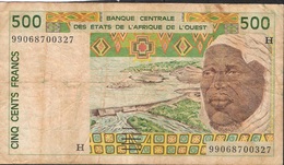 W.A.S. NIGER LETTER H P610Hi 500 FRANCS  (19)99 FINE NO P.h. ! ! - Niger