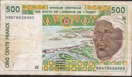 W.A.S. NIGER LETTER H P610Hi 500 FRANCS  (19)99 FINE NO P.h. ! ! - Niger