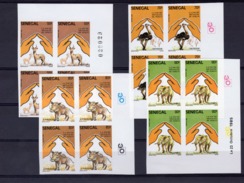 Senegal 1987, Ferlo Natural Reserve, Elephant, Ostriches, 5val IMPERFORATED X4 - Straussen- Und Laufvögel