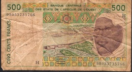 W.A.S. NIGER LETTER H P610Hh 500 FRANCS  (19)98 FINE 10 P.h. ! ! - Niger