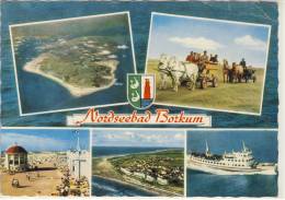 BORKUM - Mehrfachansicht, Flugaufnahme, Wattenmeer, Schiff .... - Borkum