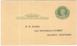 STATI UNITI - UNITED STATES - USA - US - One Cent Martha Washington - Pre-printed - Reply Card - Intero Postale - Entier - 1941-60