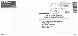 Österreich Austria 2003 Wien 1010 ID:11 Barcoded EMA Postage Paid Blank Label Cover - Macchine Per Obliterare (EMA)