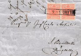 LV190 -  3 Giugno 1853 - Lettera Da Milano A S. Benedetto  Con 15 + 15 Cent. Rosso 2° Tipo . - Lombardo-Veneto