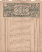 COCHIN State  15 Rs...DAMAGED...  Stamp Paper  Type 65  # 99585  Inde Indien  India Fiscaux Fiscal Revenue - Cochin