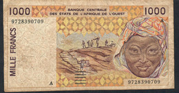 W.A.S. IVORY COAST  P111Ag 1000 FRANCS (19)97 FINE NO P.h. ! - États D'Afrique De L'Ouest