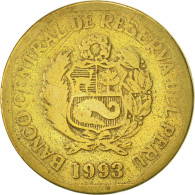 Monnaie, Pérou, 10 Centimos, 1993, Lima, TB+, Laiton, KM:305.1 - Peru
