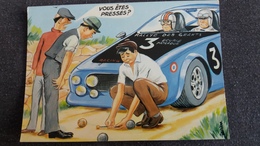 CPSM PETANQUE JEUX DE BOULES VOITURE DE SPORT VOUS ETES PRESSES ? ILLUSTRATEUR  CARRIERE ? - Petanca