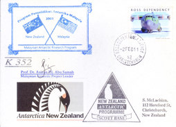 ROSS DEPENDENCY / NEW ZEALAND - 2001 ANTARCTIC EXPEDITION COVER, MALAYASIA-NEW ZEALAND JOINT EXPEDITION, SIGNATURE - Lettres & Documents
