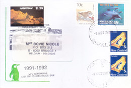 NEW ZEALAND ANTARCTIC EXPEDITION WINDOW COVER, 1991 - SPECIAL CANCELLATIONS, PACKET BOAT POST MARK - Covers & Documents