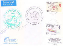 BRITISH ANTARCTIC TERRITORY - EXPEDITION COVER, 1992 - SIGNY ISLAND SPECIAL CANCELLATIONS, DIHO, NETHERLAND MARKING - Lettres & Documents