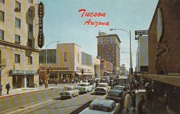 Tucson Arizona, Downtown Street Scene, American Airlines Sign, Autos, C1950s Vintage Postcard - Tucson
