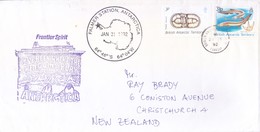 BRITISH ANTARCTIC TERRITORY - EXPEDITION COVER, 1992 - FRONTIER SPIRIT, SLOGAN CANCELLATION, PALMER STATION - Covers & Documents