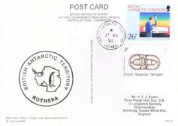 BRITISH ANTARCTIC TERRITORY - EXPEDITION POST CARD, 1992 - BRITISH ANTARCTIC TERRITORY, ROTHERA - Covers & Documents