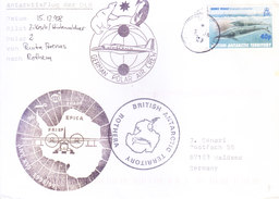 BRITISH ANTARCTIC TERRITORY - EXPEDITION COVER 1998, SPECIAL CANCELLATIONS, GERMAN POLAR AIR CREW MARKING - Storia Postale