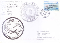 BRITISH ANTARCTIC TERRITORY - EXPEDITION COVER 1999, SPECIAL CANCELLATIONS, HALLEY, WITH EXPEDITION INFORMATIONS - Lettres & Documents