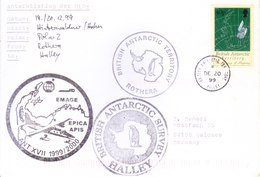 BRITISH ANTARCTIC TERRITORY - EXPEDITION COVER 1999, SPECIAL CANCELLATIONS, HALLEY, WITH EXPEDITION INFORMATIONS - Briefe U. Dokumente