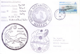 BRITISH ANTARCTIC TERRITORY - EXPEDITION COVER 1999, SPECIAL CANCELLATIONS, HALLEY, WITH EXPEDITION INFORMATIONS - Storia Postale