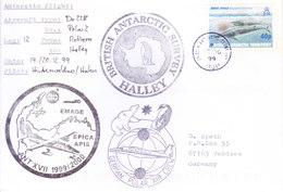 BRITISH ANTARCTIC TERRITORY - EXPEDITION COVER 1999, SPECIAL CANCELLATIONS, HALLEY, WITH EXPEDITION INFORMATIONS - Briefe U. Dokumente