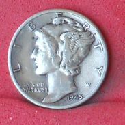 USA 1 DIME 1945 - 2,5 GRS 0,900 SILVER KM# 140 - (Nº18707) - 1916-1945: Mercury