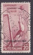 Italy-Colonies And Territories-Aegean General Issue-Rodi S75 1934 Football World Championship 20c Red Brown Used - Emissions Générales