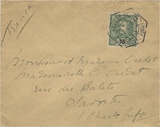 1889 -  Petite Enveloppe De LISBOA  Affr. 15 Reis  VERT  Pour SAINTES ( France ) - Lettres & Documents