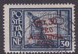 Italy-Colonies And Territories-Aegean General Issue-Rodi S122 1943 Pro Assistenza Egeo,30c+30c Azur Used - Emissions Générales