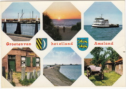 Groeten Van Het Eiland  Ameland  -  O.a. Veerboot En Haven -  (Nederland/Holland) - Ameland