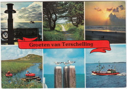 Groeten Van Terschelling : Veer- , Vissers- En Opblaasboot   -  (Nederland/Holland) - Terschelling