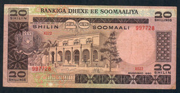 SOMALIA P27 20 SHILIN  1980  VG-F Minor Tear In Corner & Tape (lower Right ) - Somalië