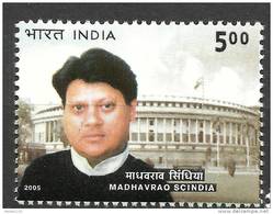 INDIA, 2005,  Madhavrao Scindia, (Parliamentarian), And Parliament House,  MNH,(**) - Nuevos