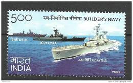 INDIA, 2005, Builders Navy, INS Delhi, Kora, Udaygiri,  MNH, (**) - Ungebraucht