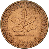 Monnaie, République Fédérale Allemande, 2 Pfennig, 1974, Hambourg, TTB+ - 2 Pfennig