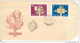 HUNGARY - 1958.FDC - Letter Writing Week (Mail Carrier Pigeon,airplane,ship) Mi 1555-1556 - FDC