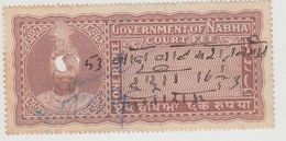 NABHA  STATE  1 Rupee  Court Fee  Type 11  #  99643  India  Inde  Indien Revenue Fiscaux  Sikhism - Nabha