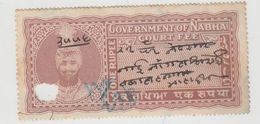 NABHA  STATE  1 Rupee  Court Fee  Type 11  #  99645  India  Inde  Indien Revenue Fiscaux  Sikhism - Nabha