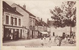 BEAUNE La ROLANDE La Place , Façade Café Du Commerce Avec Personnel Circulée Timbrée 1936 - Beaune-la-Rolande