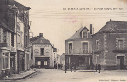 SAVENAY LA PLACE GUEPIN COTE SUD - COIFFEUR - EPICERIE CAFE DU COMMERCE Circulée  1916 - Savenay