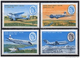 RHODESIE Avion, Avions, Plane. Planes, Yvert N°148/51 ** MNH.. "Compagnie Aérienne "Central African Airways" - Vliegtuigen