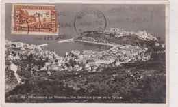 Carte Postale Ancienne,MONACO EN 1935,timbre,vue Aerienne - Autres & Non Classés