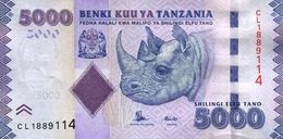 TANZANIA 5000 SHILLINGS ND (2015) P-43b UNC SIGN. UNKNOWN & NDULU [TZ142b] - Tanzanie