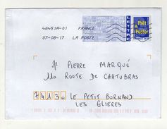 Enveloppe Prêt à Poster Oblitération LA POSTE 46451A-01 07/08/2017 - PAP: Aufdrucke/Blaues Logo