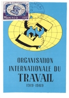 CM Monaco - Organisation Internationale Du Travail - 25/11/1969 - Cartas Máxima