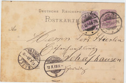 GERMANY DEUTSCHEIS REICH POSTAL CARD 1888 - Cartas