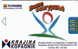 BOSNIA - Republica Srpska Telecard, Krajina/Kopaonik, Sample No Chip And No CN - Bosnia