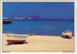 FUERTEVENTURA  Corralejo Panorama W.  Beach Ship Large Format Viaje - Fuerteventura
