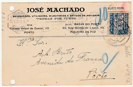 Commercial Card * Portugal * 1936 * Brinquedos, Utilidades, Bijouterias... * Figueira Da Foz * Holed - Briefe U. Dokumente