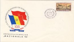 FREE HOMELAND, PHILATELIC EXHIBITION, SPECIAL COVER, 1974, ROMANIA - Covers & Documents