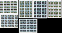 Centrafrica 1989, WWF, Rhino, Crocodile, Elephant, Girafs, 5sheetlets - Gorillas