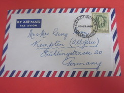 Océanie Gordonvalle Old Australia 1952-65 Elizabeth II:Ed.Pré-décimales Lettre-By Air Mail Par Avion Via Aéra,Germany - Cartas & Documentos